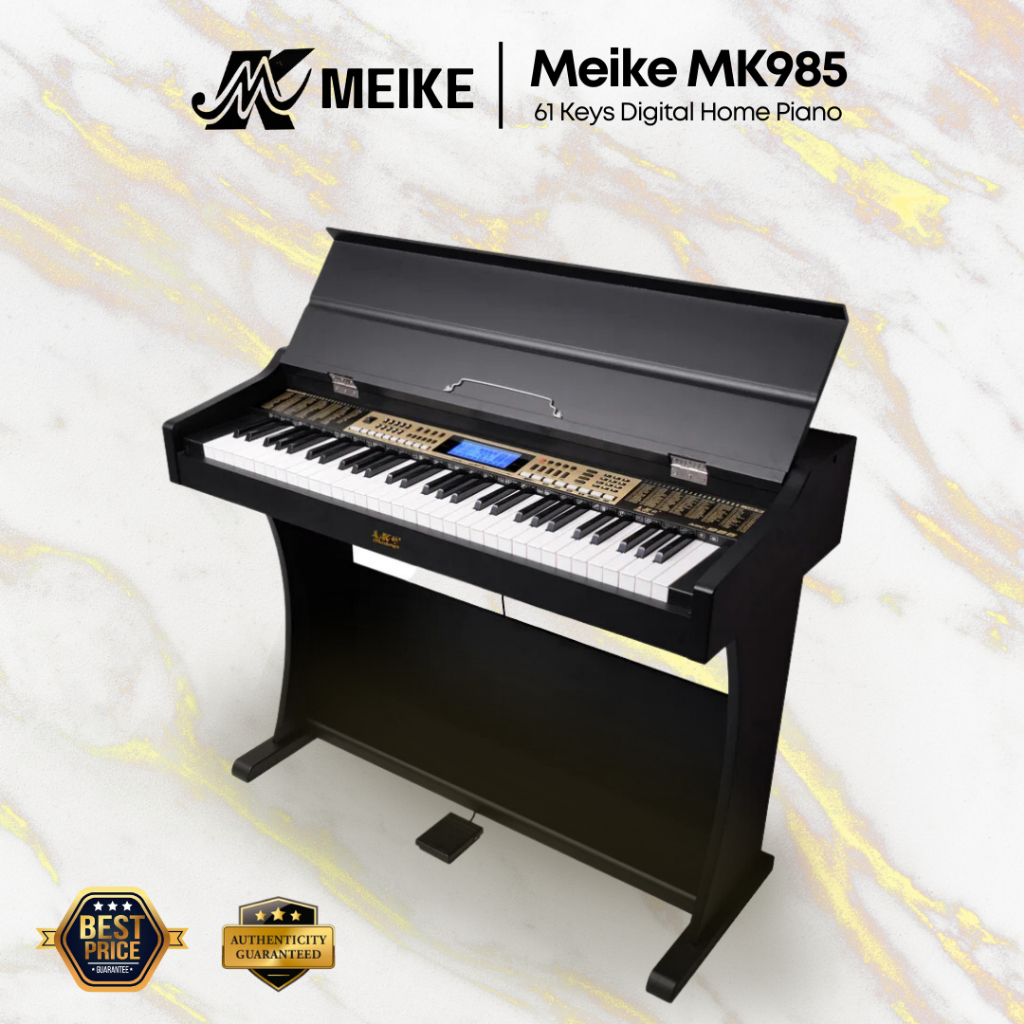 MEIKE 61 Keys Digital Piano with Hardcover, Wood Stand & Cover
