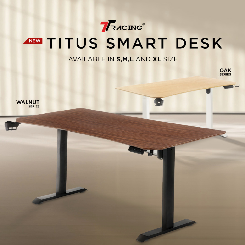 TTRacing Titus Smart Desk Walnut Oak Edition Ergonomic Standing Desk