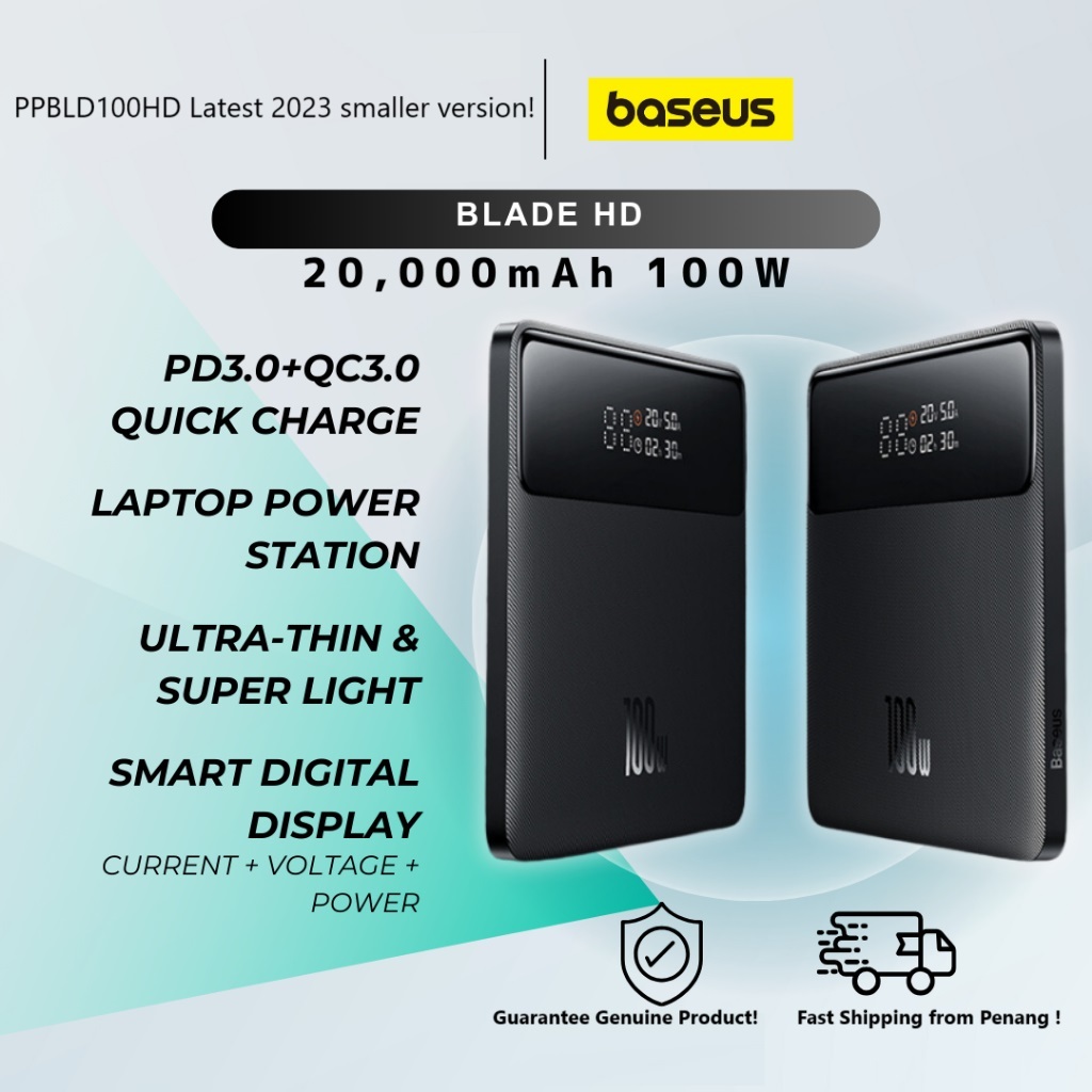 Baseus Blade HD 2023 PD 100W 20000mAh TypeC USBC PD Quick Fast
