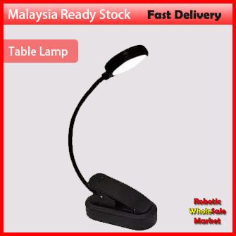 LED Clip Table Lamp Stepless Dimmable Wireless USB Rechargeable