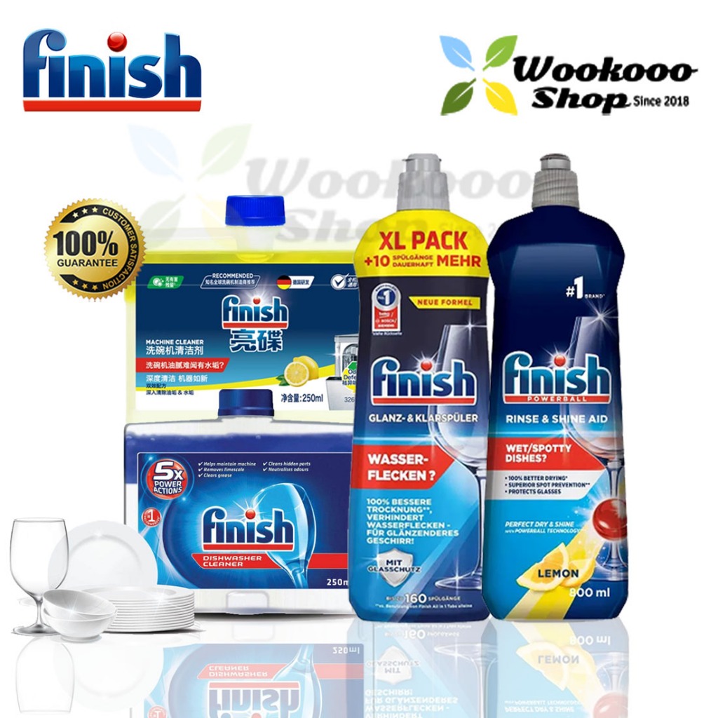 Finish Rinse AID 800ml / Dishwasher Machine Cleaner 250ml (Regular ...