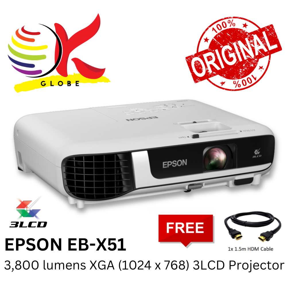 EPSON EBX41/ EBX51 X51 PROJECTOR 3800 LUMENS XGA (1024x768) CONTRAST RATIO16,0001& SPLIT