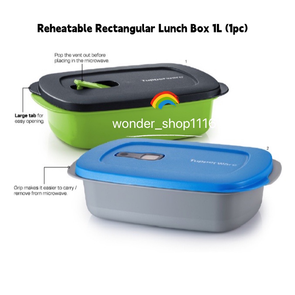 Tupperware Reheatable Rectangular Lunch Box 1L (1pc) | Shopee Malaysia