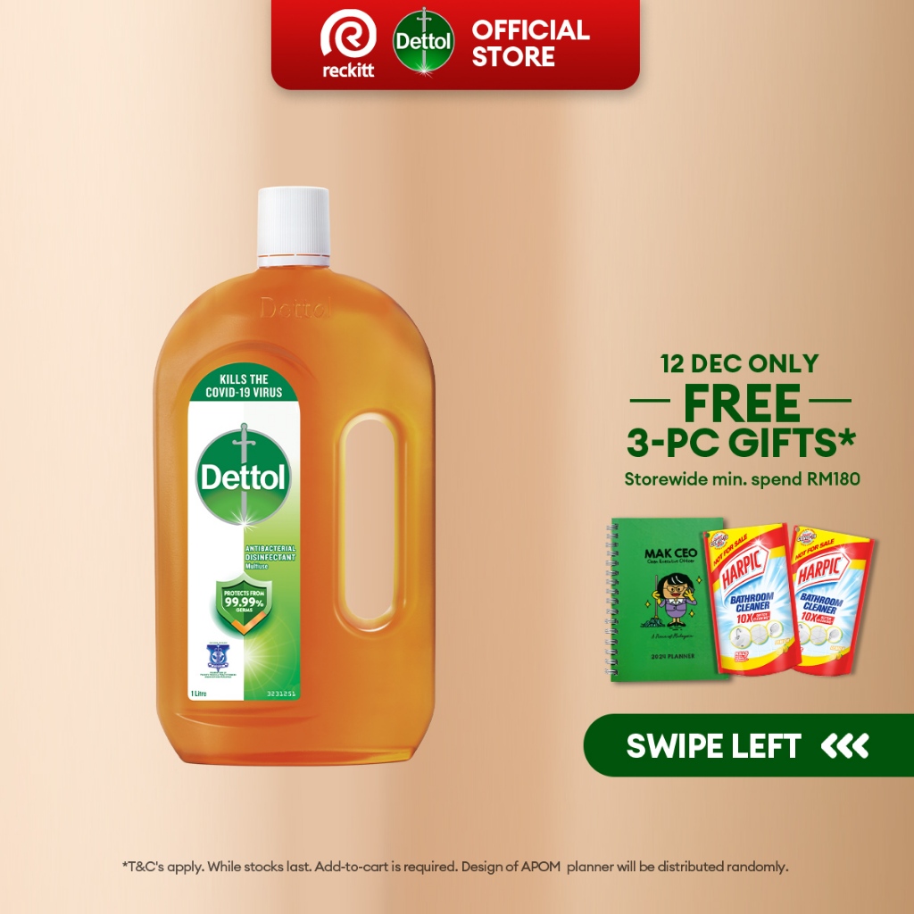 Dettol Antibacterial Brown Antiseptic Liquid 1l Shopee Malaysia