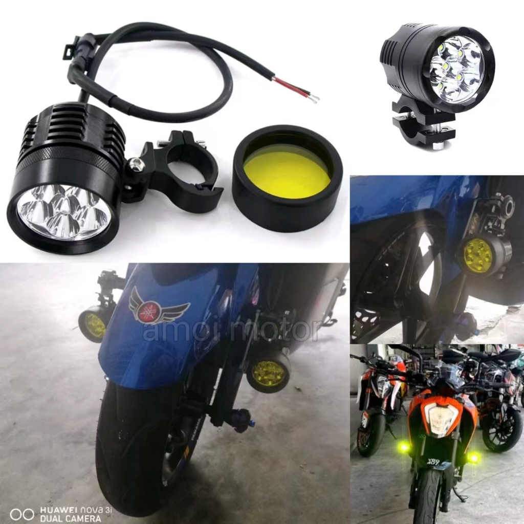 6000LM White/Yellow Motorcycle LED Headlight Waterproof Driving Spot ...