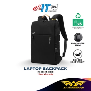 Armaggeddon Recce 15 GAIA 14-Inch Laptop Backpack - Black/Mint/Beige