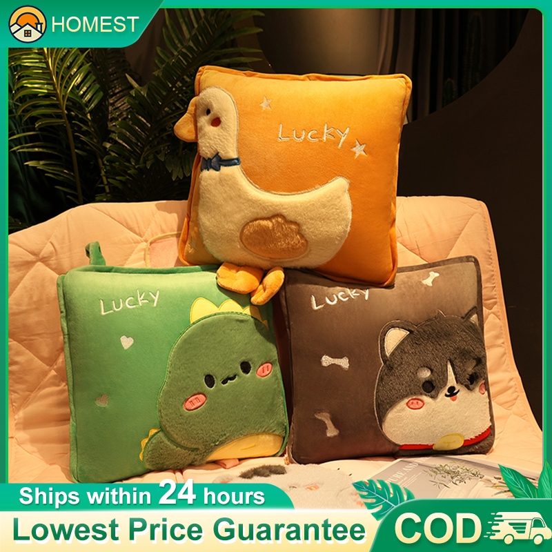 Foldable blanket outlet pillow