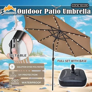 Outdoor Patio Beach Fishing Umbrella Portable Adjustable Big Sun Shade  Umbrella 2.4m Anti-UV Windproof Outdoor Umbrella for Beach Parasol Fishing  Umbrella Shade Camping Khemah Payung