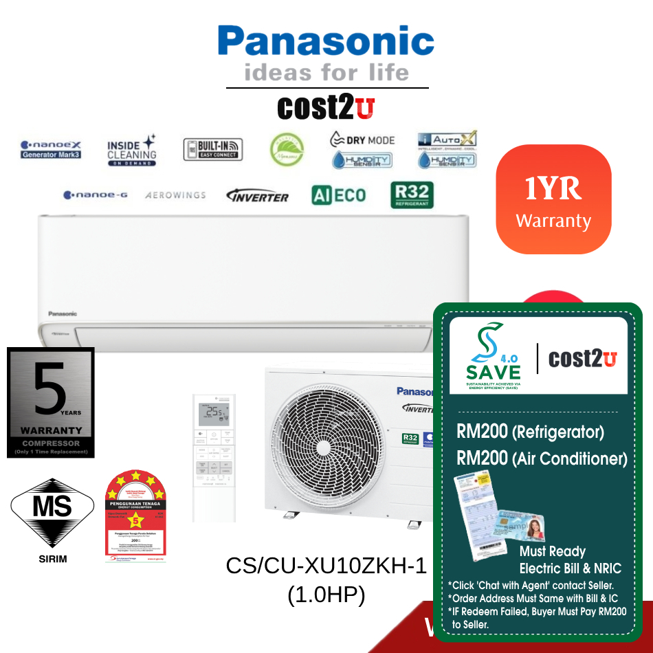 [SAVE 4.0] Panasonic ZKH1 XPremium Inverter R32 Air Conditioner
