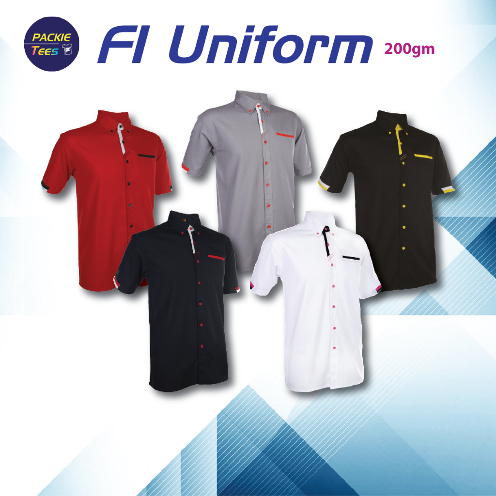 CORPORATE UNIFORM F126 COMBO 65% POLYESTER/35% VISCOSE COLLAR SHORT ...