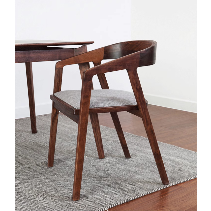 BO premium solid wood arm chair dining chair full assembled ash wood dining table chair meeting ...