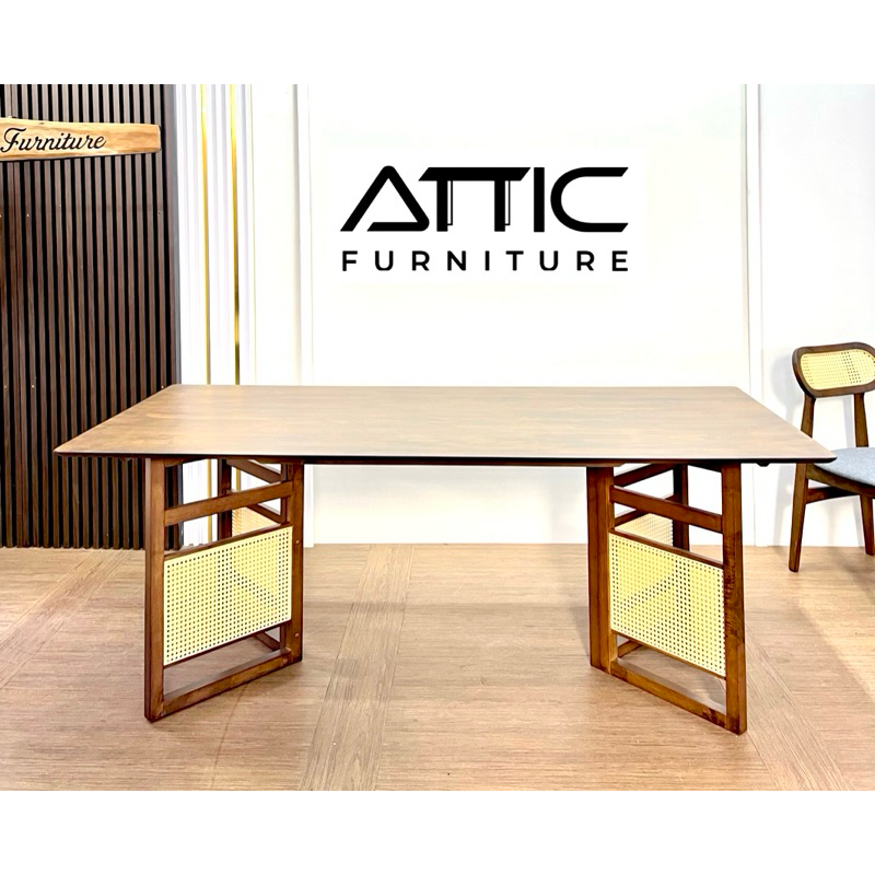 Rectangle Dining Table/Rattan Dining Table/Meja Makan/ | Shopee Malaysia