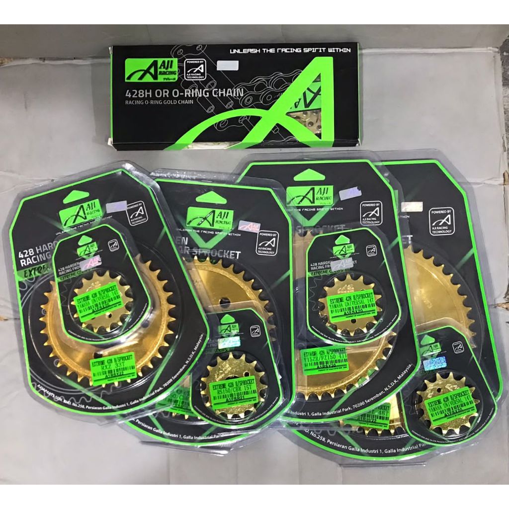 SPROCKET SET ( 428H / 428 H ) AJI RACING CHROME EXTREME HARDEN SPROCKET ...