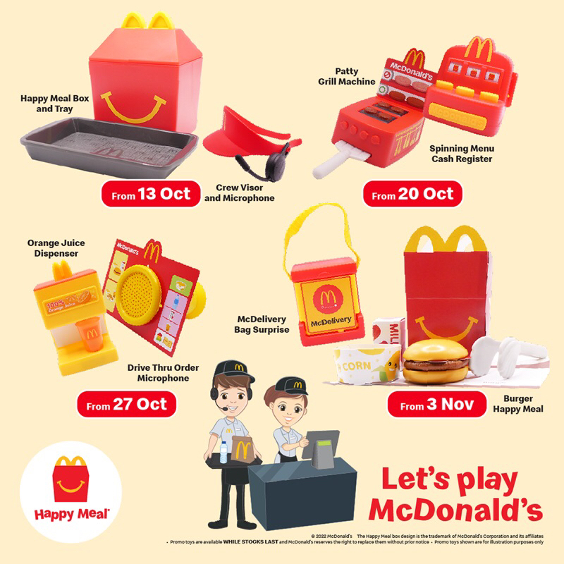 McDonald Playset Happy Meal Box Tray Cash Register Juice Dispenser