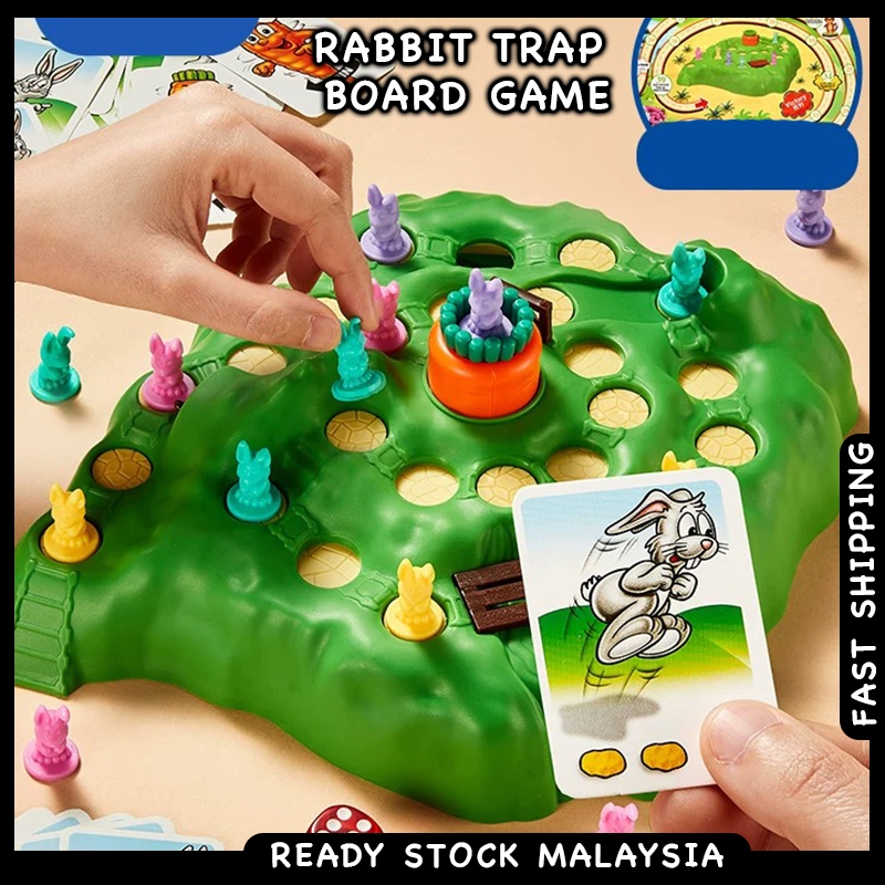 Funny Bunny Trap Rabbit Board Game Puzzle Fun Party Family Card Games