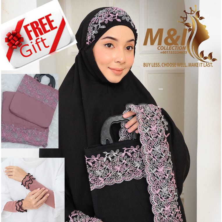 Readystock!!TELEKUNG-COTTON-KHATIJAH-SULAM FREE WARNA HITAM SAME BORONG ...