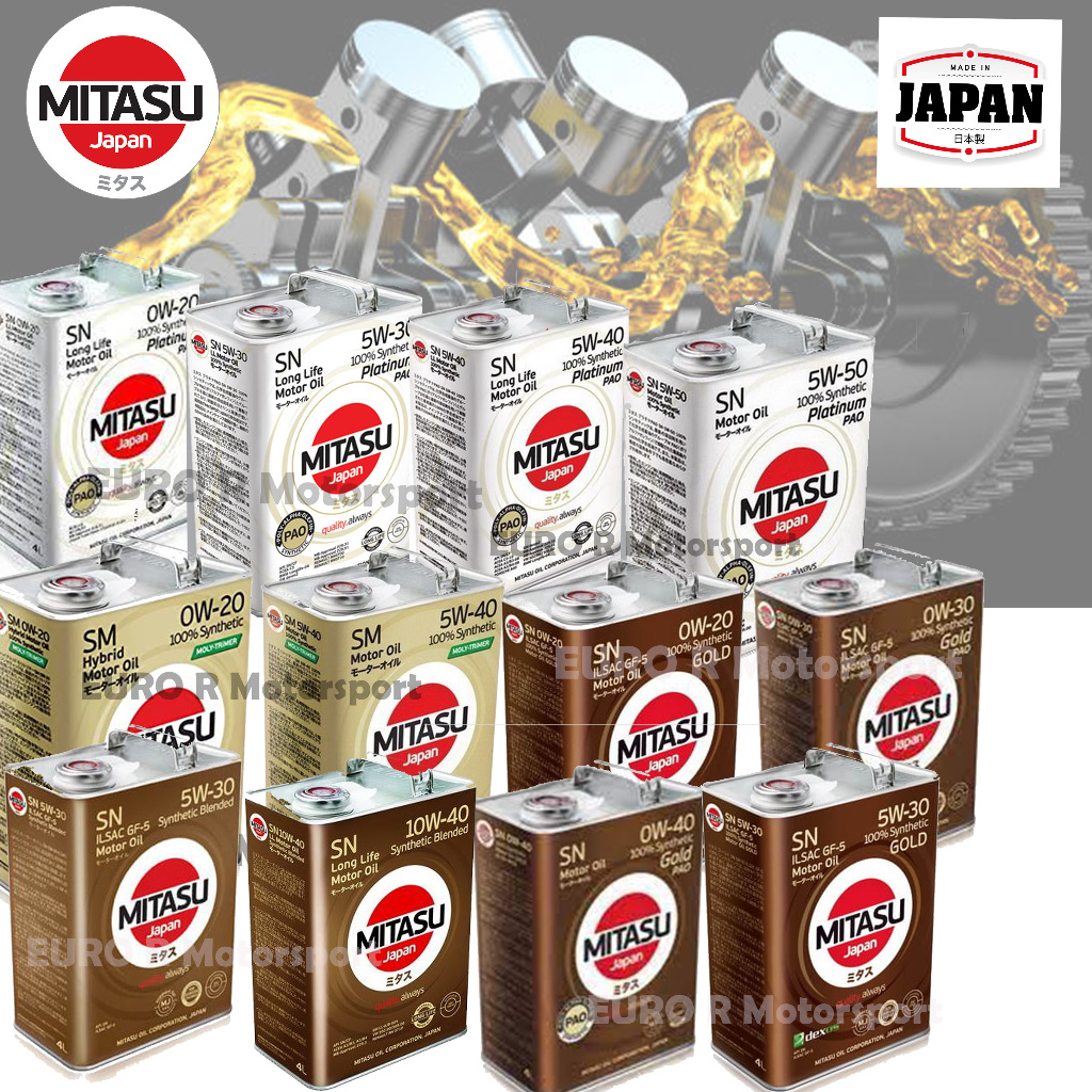 MITASU ENGINE OIL 100% ORIGINAL JAPAN PLATINUM PAO SN 5W-30 / 5W-40 ...