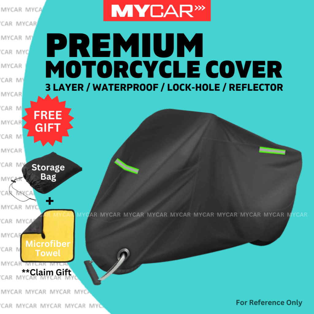 Motor cover set waterproof canvas sarung kain tutup balut moto alas