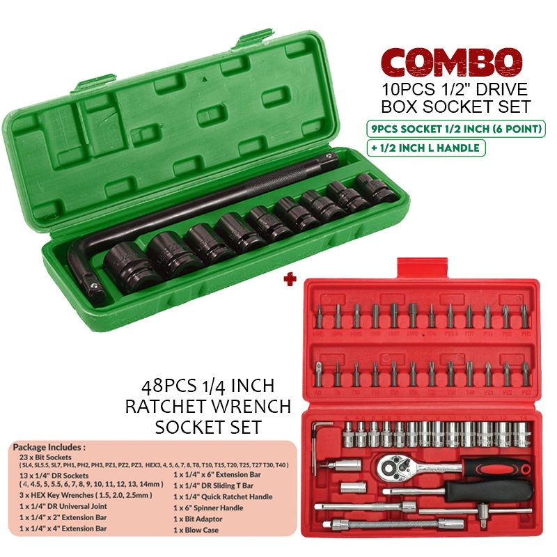 10PCS 1/2" DRIVE BOX SOCKET SET 8MM 21MM (MLG1810) SEPANA SOKET 套筒扳手 Shopee Malaysia