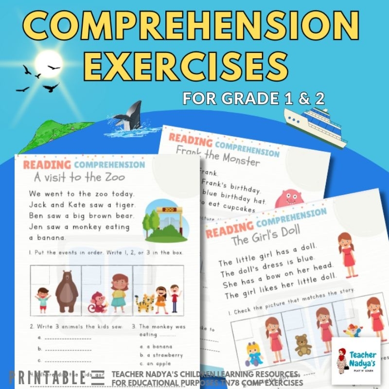 [ PDF / PRINTABLE ] Comprehension Exercises For Grade 1 & 2 | TN78 ...