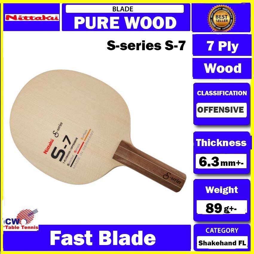 Nittaku S-series S-7 Wooden Blade Nittaku Blade TableTennis Blade Ping ...