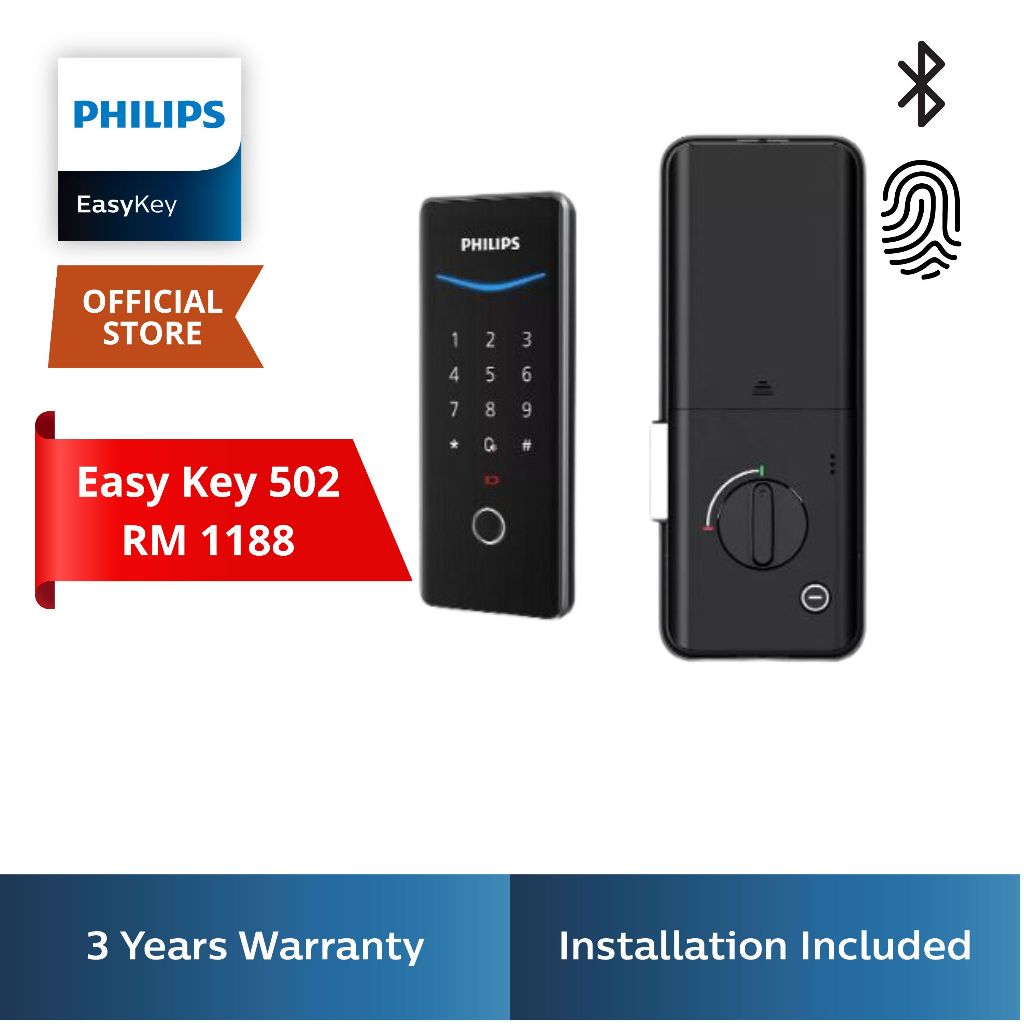 Philips Digital Lock Easy Key DDL502-13HBS Includes Installation ...