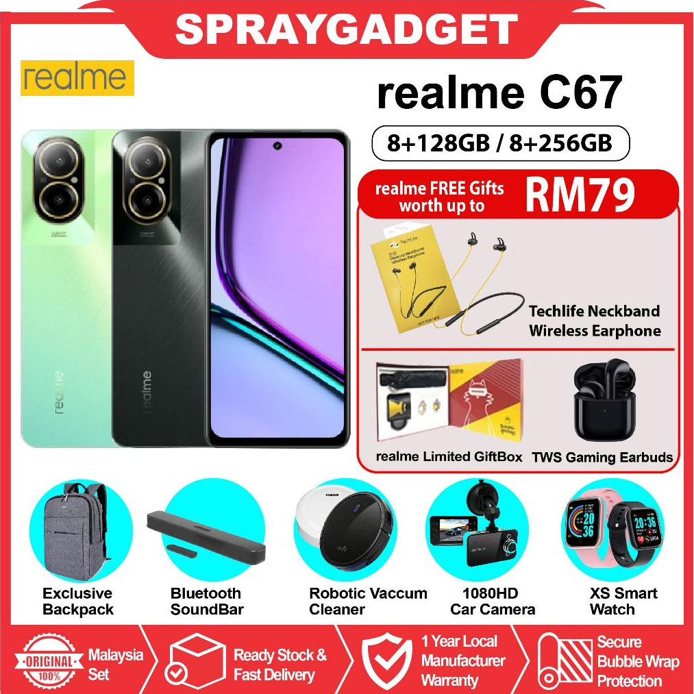 realme C67 (8+128GB / 8+256GB)108MP Main Camera , 33W SuperVOOC 🎁realme  Malaysia Warranty