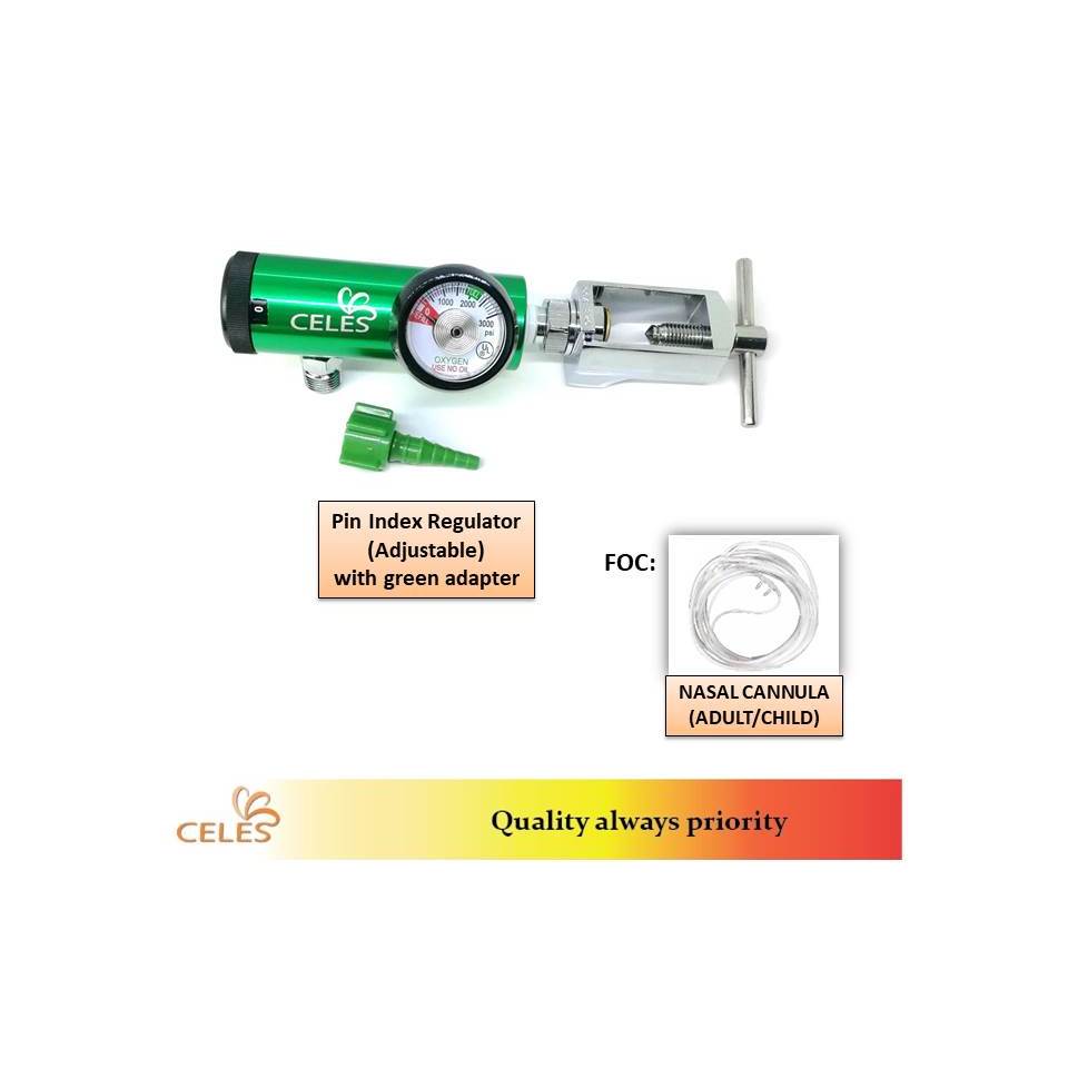 CELES - Pin Index Regulator (Adjustable) for Medical Oxygen | Shopee ...