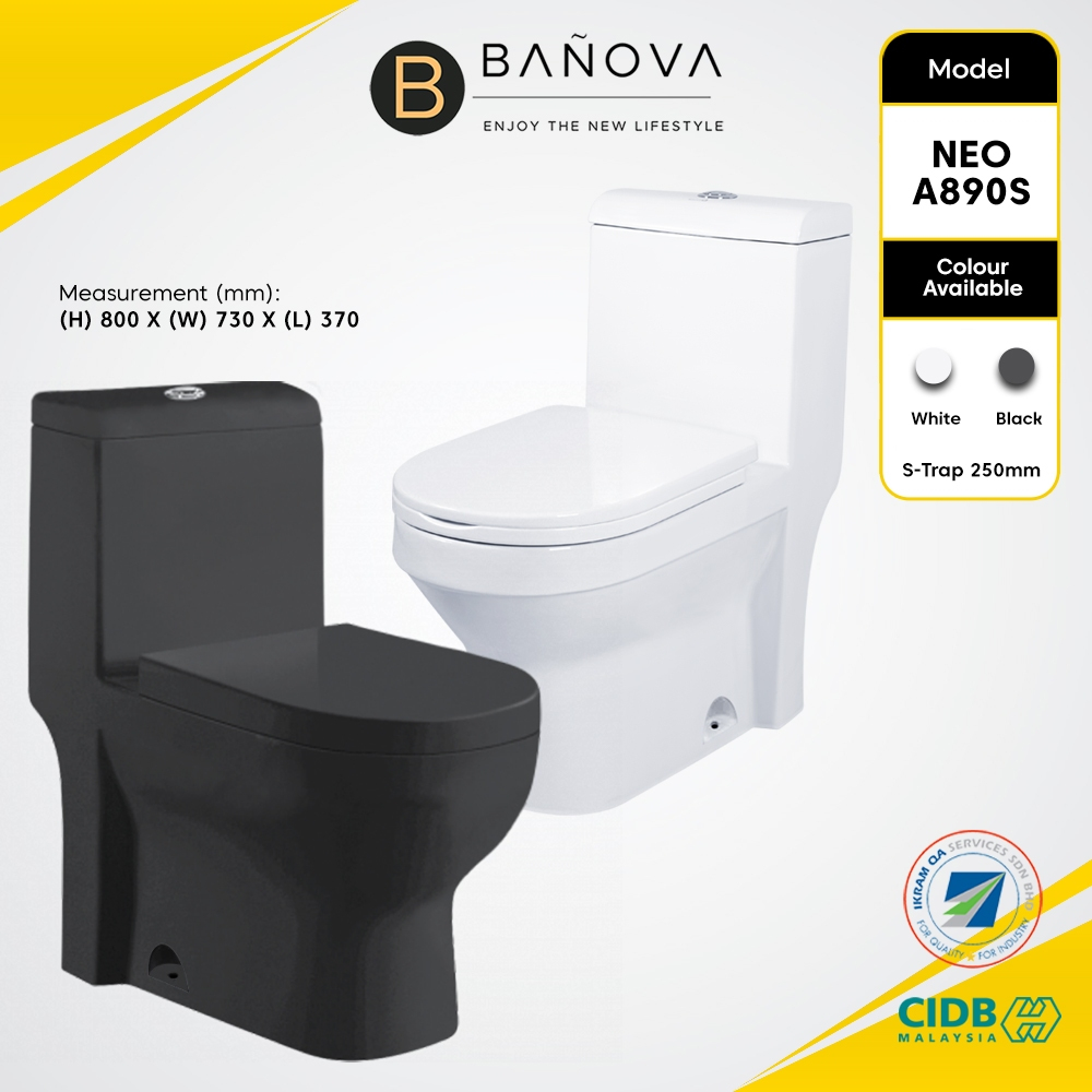 [Limit to 1 Unit Per Order] BANOVA NEO - A890 One Piece WC Toilet Bowl ...
