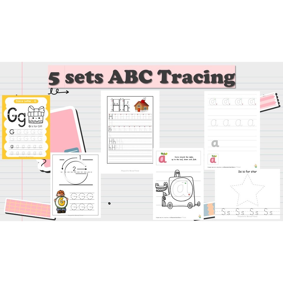 [PRE214] 158 pages 5 sets ABC Tracing Worksheet for Pre-school PDF ...