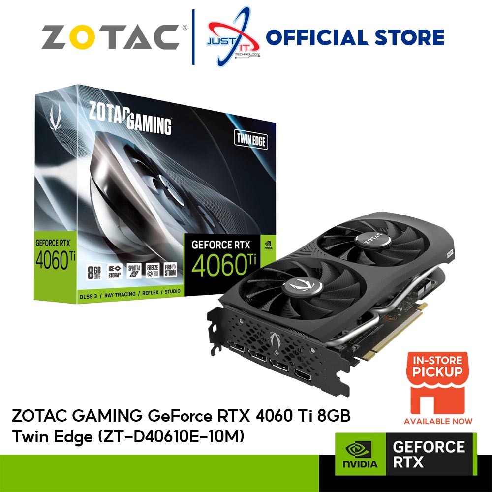 ZOTAC Gaming Nvidia GeForce RTX 4060 Ti TWIN EDGE 8GB DLSS3 Graphics Card -  ZT-D40610E-10M