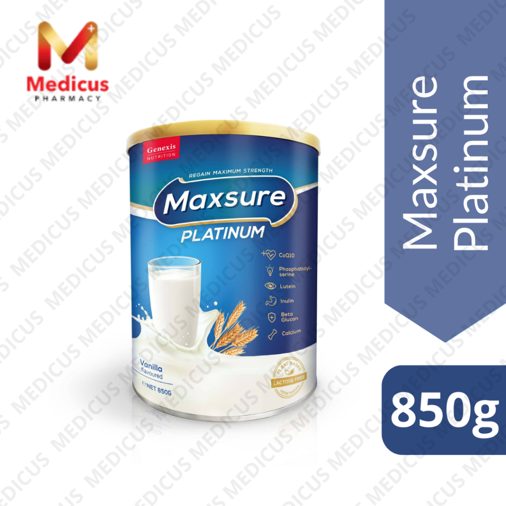 Genexis Nutrition Maxsure Platinum Vanilla Flavour 850g (Exp: 04/2028 ...
