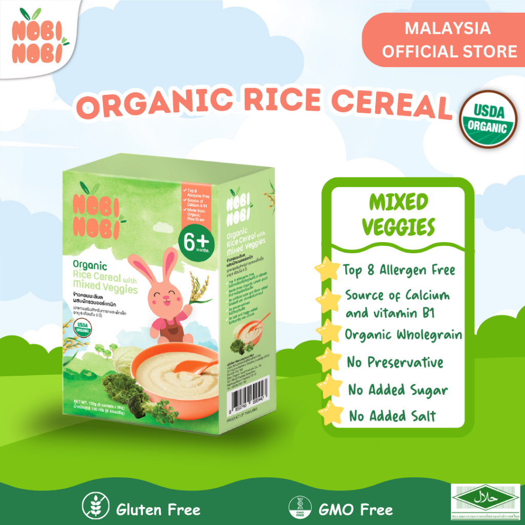 [HALAL] Organic Mixed Vegetable Nobi Nobi Organic Rice Cereal / Travel ...