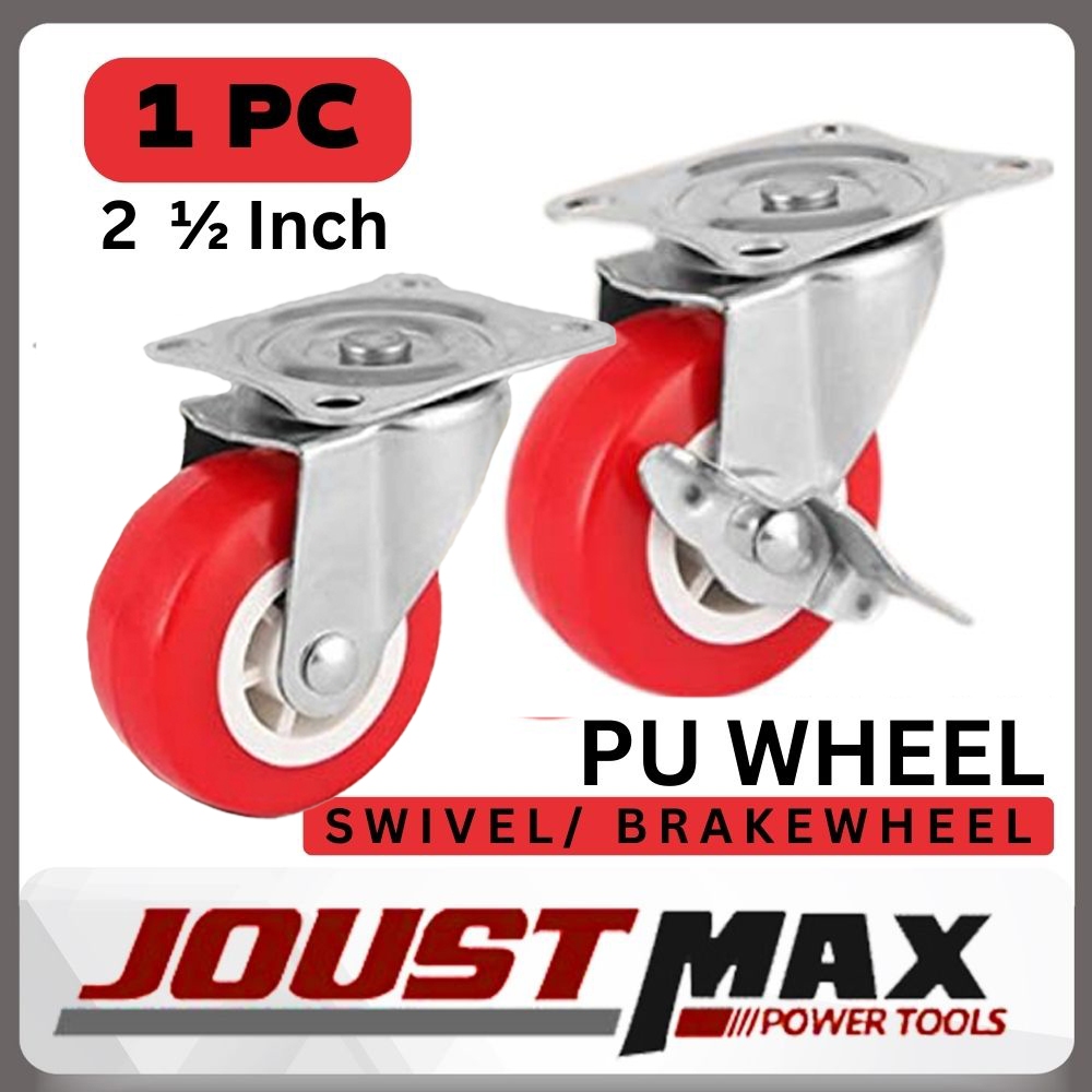 2 1/2INCH FRONT REAR PVC PU SWIVEL CASTOR WHEELS TROLLEY CASTER ...