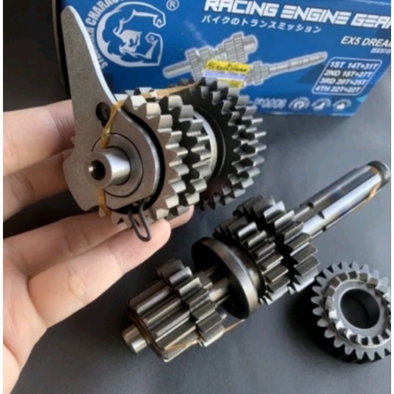 RACING GEAR BOX + STARTER GEAR FULL SET (EX5 DREAM/WAVE100) 100 GEAR BOX EX5 DREAM ORIGINAL