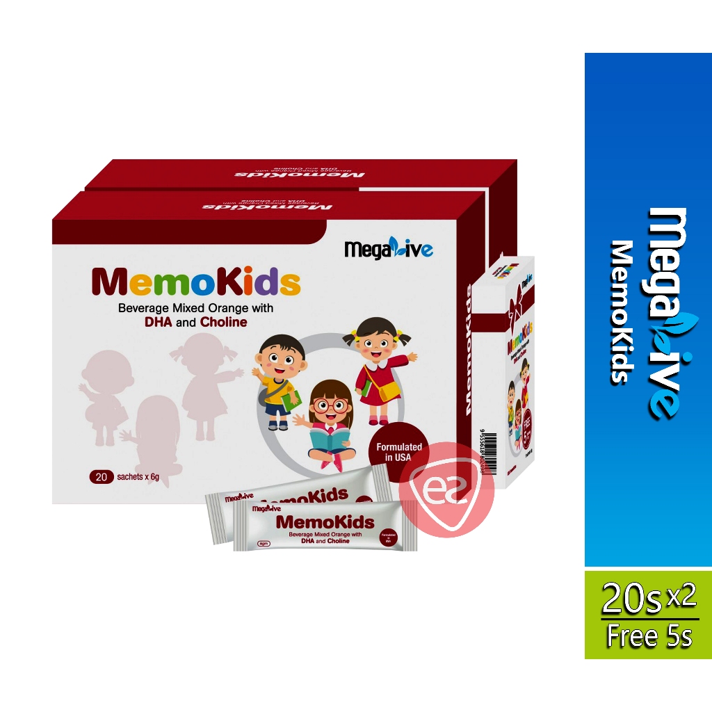 MegaLive MemoKids Beverage Mixed Orange With DHA And Choline Sachet ( 2 ...