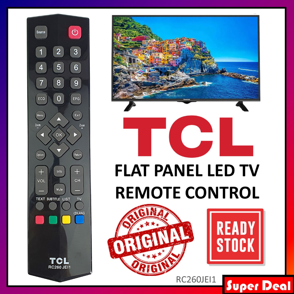 [ORIGINAL] TCL Flat Panel Led Lcd TV Remote Control (RC260JEI1 ...
