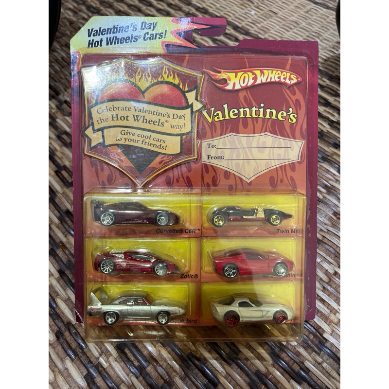 Hot Wheels Valentine’s 6 Pack 70 Plymouth Superbird, Corvette C6R, 06 ...