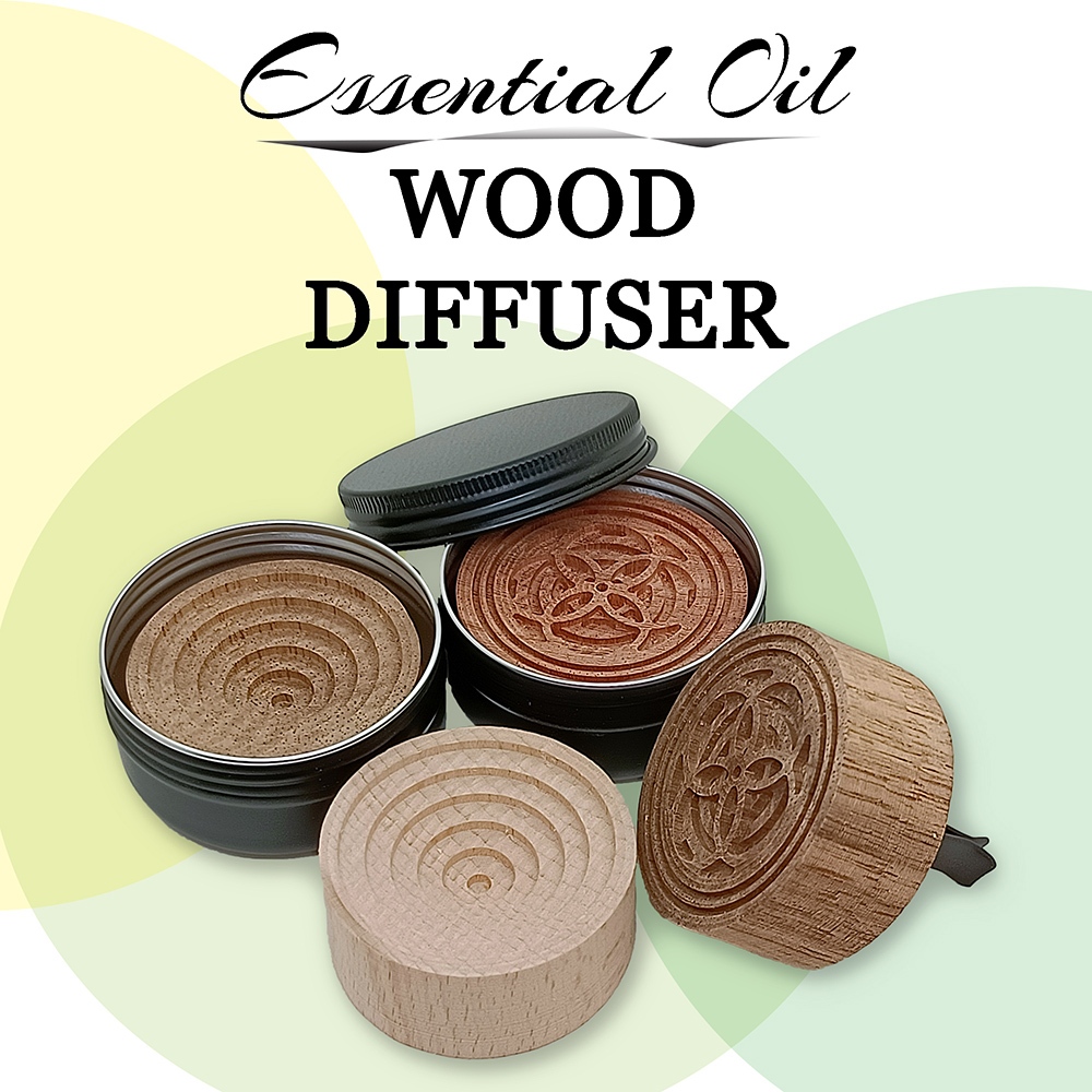 Essential Oil Wood Diffuser Engraved Unique Design Car Clip Aroma ...