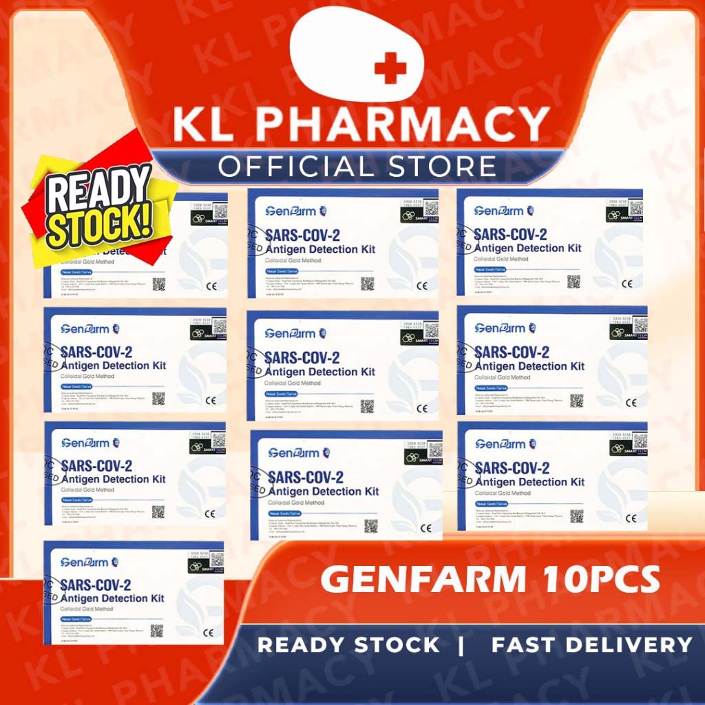 [10PCS]GENFARM 2 IN 1 Nasal /Saliva Cov19 RTK Home Self Test Kit (10