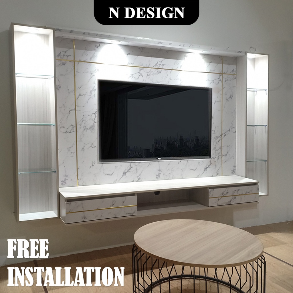 [N Design] 8ft Modern TV / Wall Mounted Tv / Hall