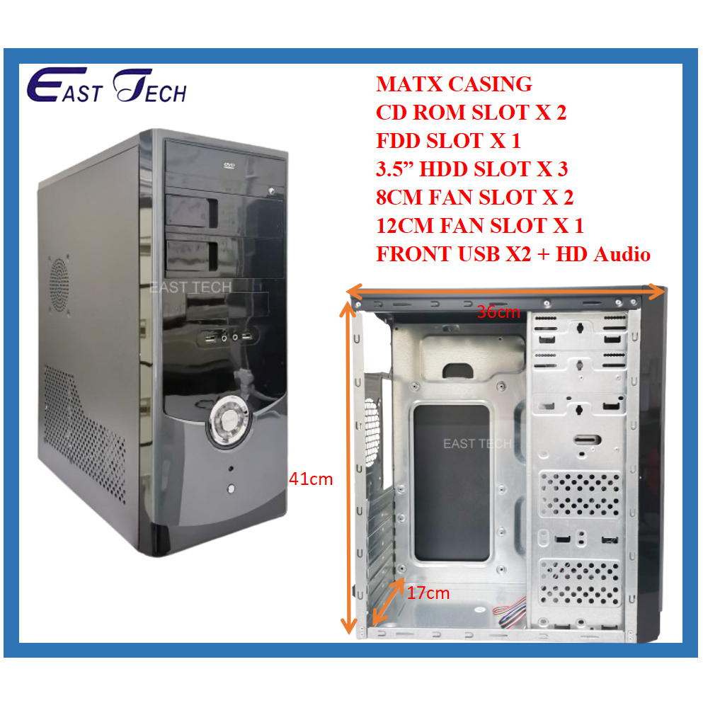 COMPUTER MATX ATX CASE CASING NO POWER SUPPLY (USED) | Shopee Malaysia
