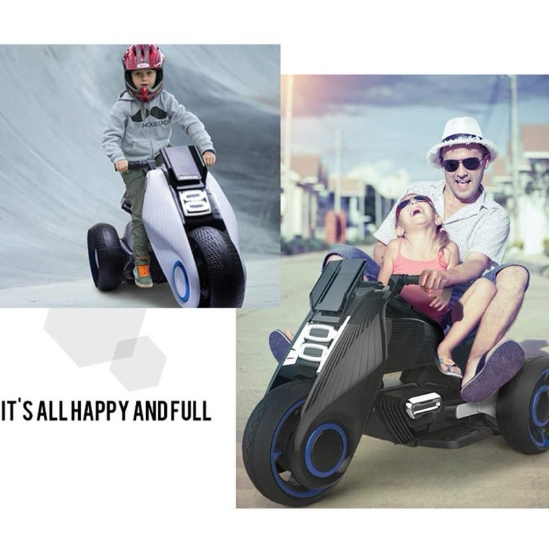 🏍️ BLACK Children Electric Motorcycle Car Electromobile Rechargeable ...