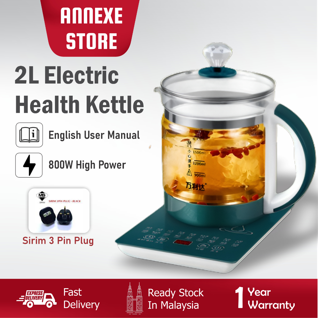 Multifunction Electric Preserving Health Kettle Tea Pot Glass Hot Water ...