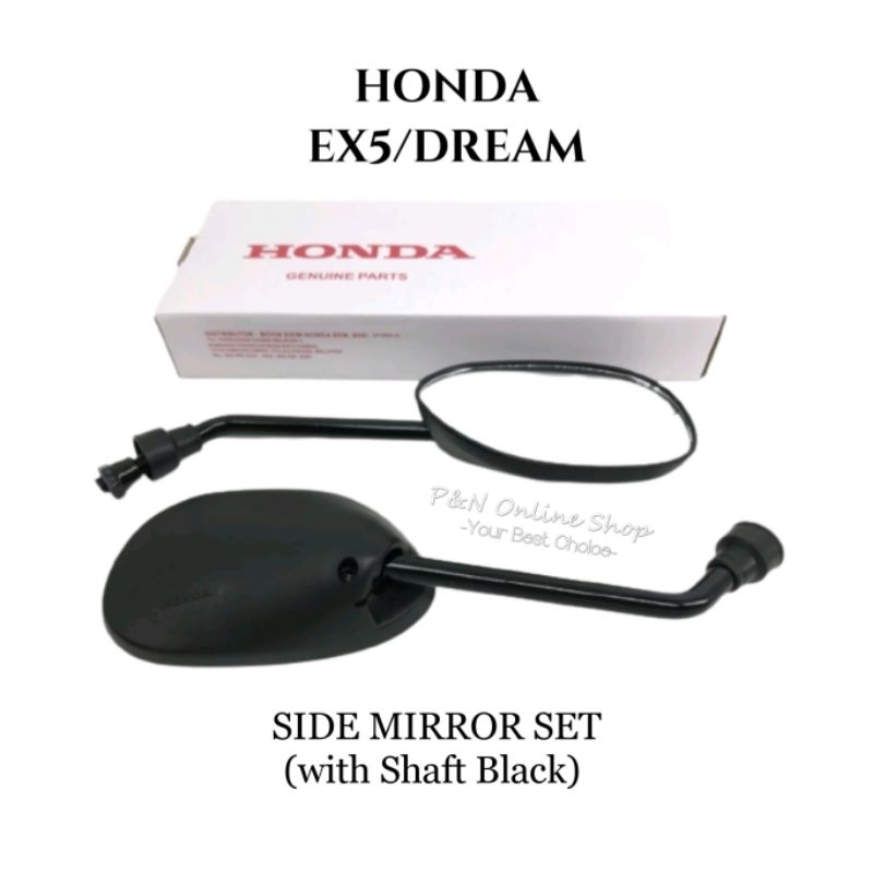 HONDA EX5/DREAM SIDE MIRROR SET with Shaft Black/Shaft Chrome | Shopee ...