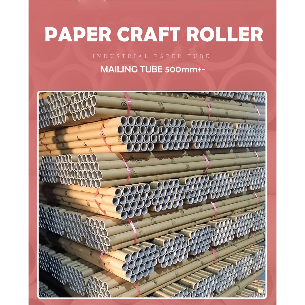 📦PAPER CRAFT ROLLER CORE MAILING TUBE 500MM+- (INNER DIAMETER: 76.5mm)📦 ...