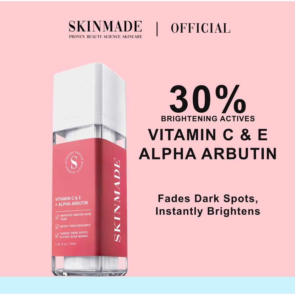 SKINMADE Hyaluronic Acid + Vitamin C Serum/Vitamin C + E Alpha Arbutin