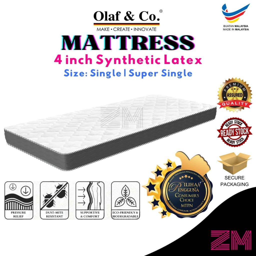 Synthetic Latex Mattress Single / Super Single Premium Quality Mattress
