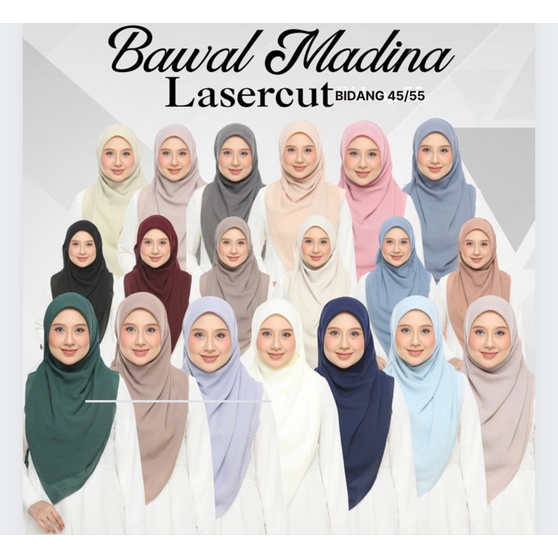 Tudung Bawal Cotton Plain Laser Cut | Cotton Premium | Shopee Malaysia