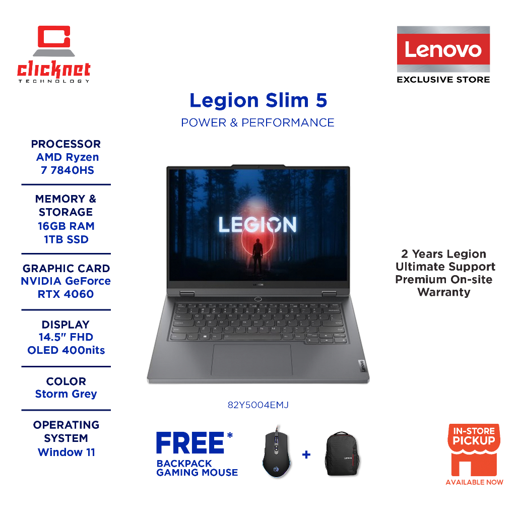 LENOVO LEGION SLIM 5 14APH8 82Y5004EMJ ( R7 7840HS ,16GB/1TB SSD